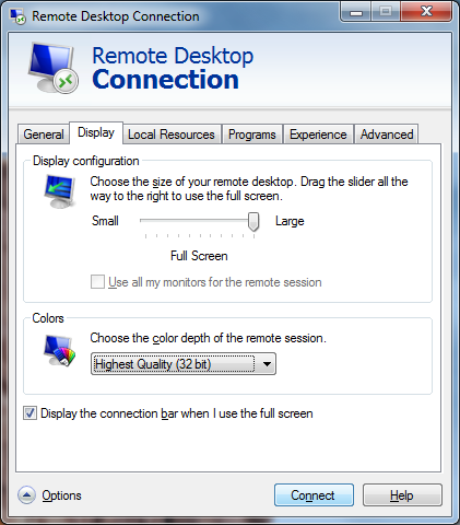 Set "color depth of the remote session" to "Highest Quality (32bit)" in the Display tab of the Remote Desktop Connection client