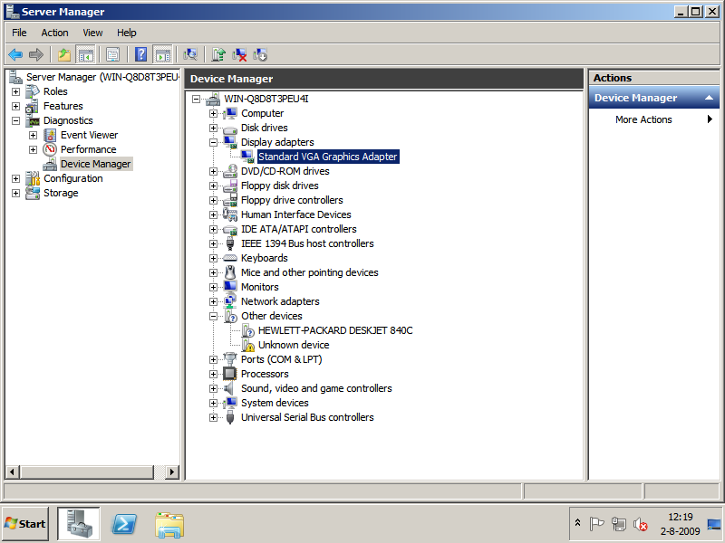 Server Manager - Device Manager