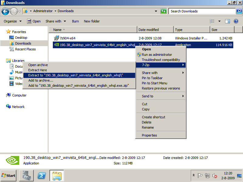 Extract using 7-Zip