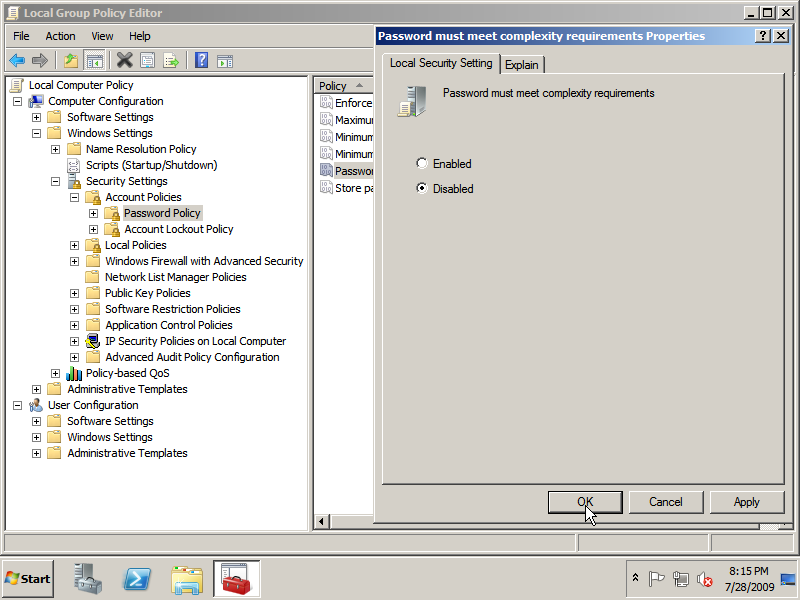 network list manager policies windows 8