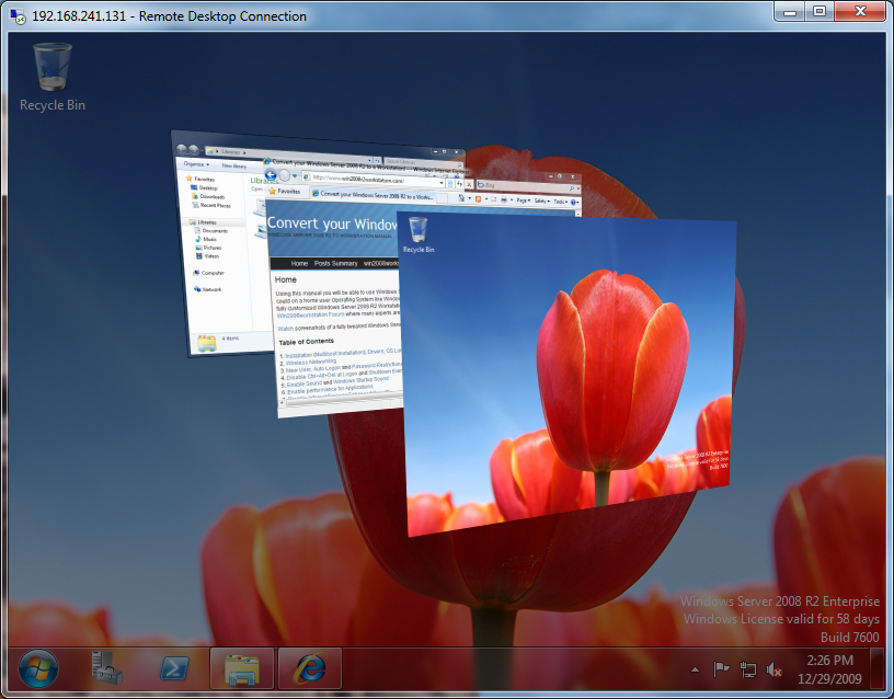 Aero 3D Flip over Remote Desktop